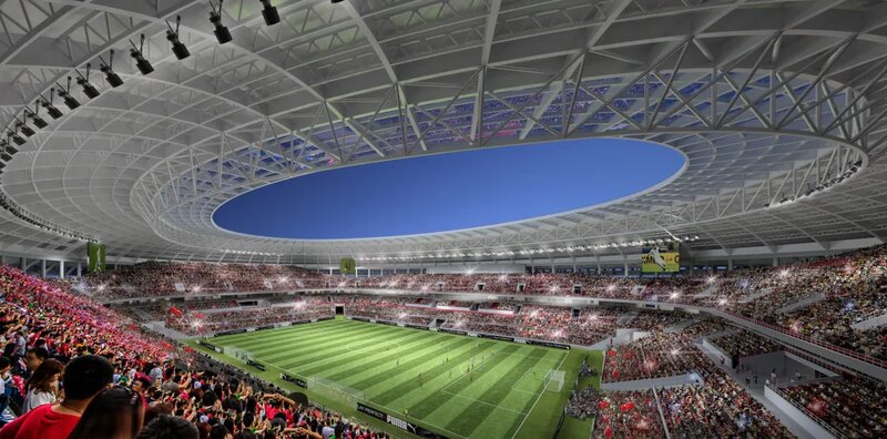 Cổ động viên nhuộm đỏ khán đài Universiade Sports Centre 